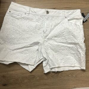 Inc denim white shorts